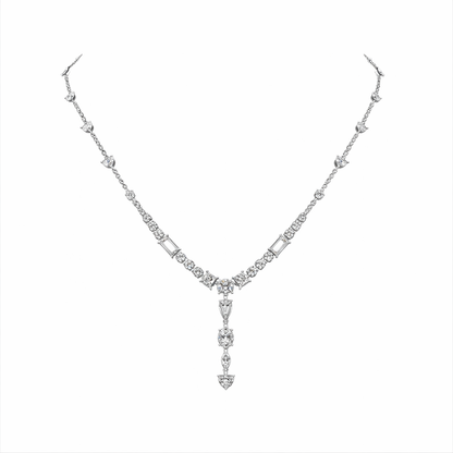 CELESTIAL | 8.87 Ct Fusion Mixed-Shape Diamond Necklace in 14K White Gold