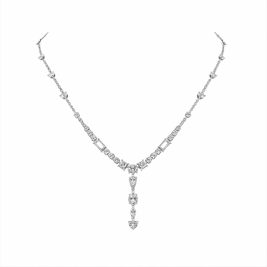CELESTIAL | 8.87 Ct Fusion Mixed-Shape Diamond Necklace in 14K White Gold