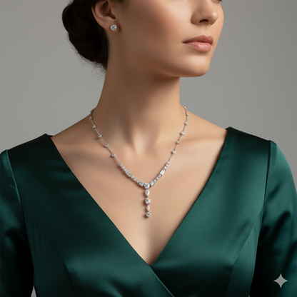 CELESTIAL | 8.87 Ct Fusion Mixed-Shape Diamond Necklace in 14K White Gold