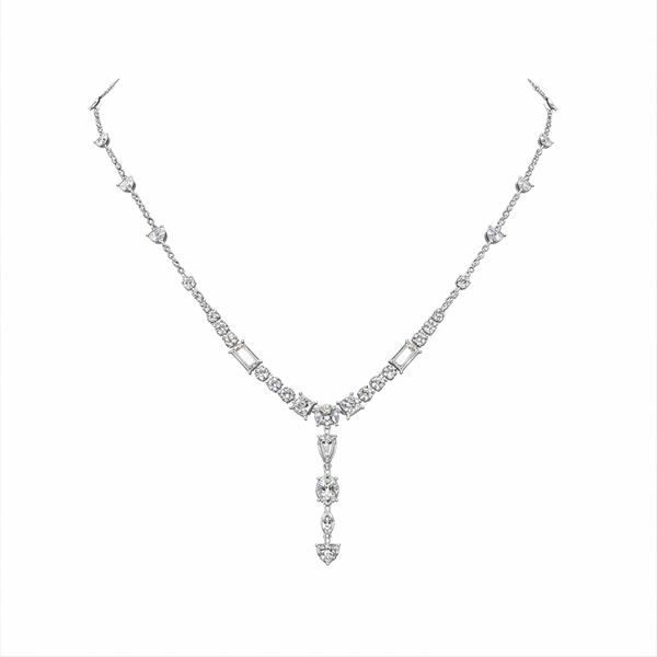 CELESTIAL | 8.87 Ct Fusion Mixed-Shape Diamond Necklace in 14K White Gold