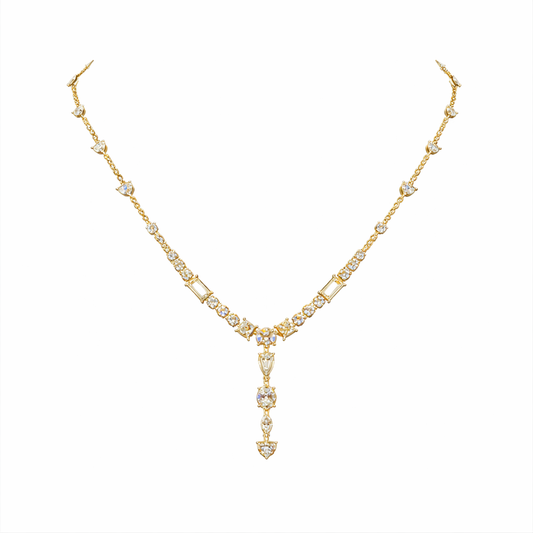 CELESTIAL | 8.87 Ct Fusion Mixed-Shape Diamond Necklace in 14K Yellow Gold