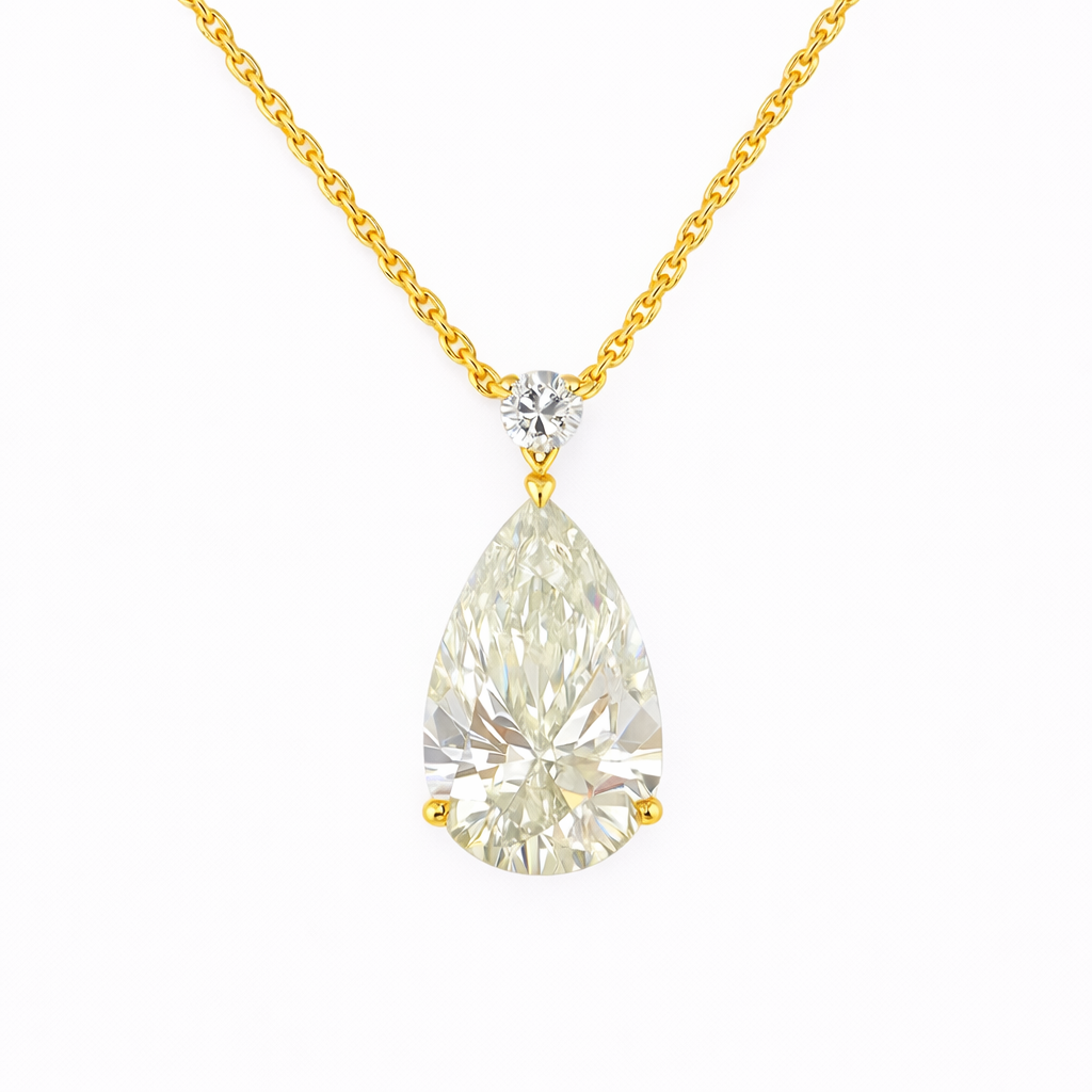 celestine | 3.4 ct pear solitaire diamond pendant in 14k yellow gold