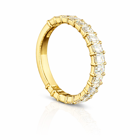 CHARLIZE | 2.09 ct Emerald Cut 3/4 Eternity Band in 14K Yellow Gold Lab Grown Diamond