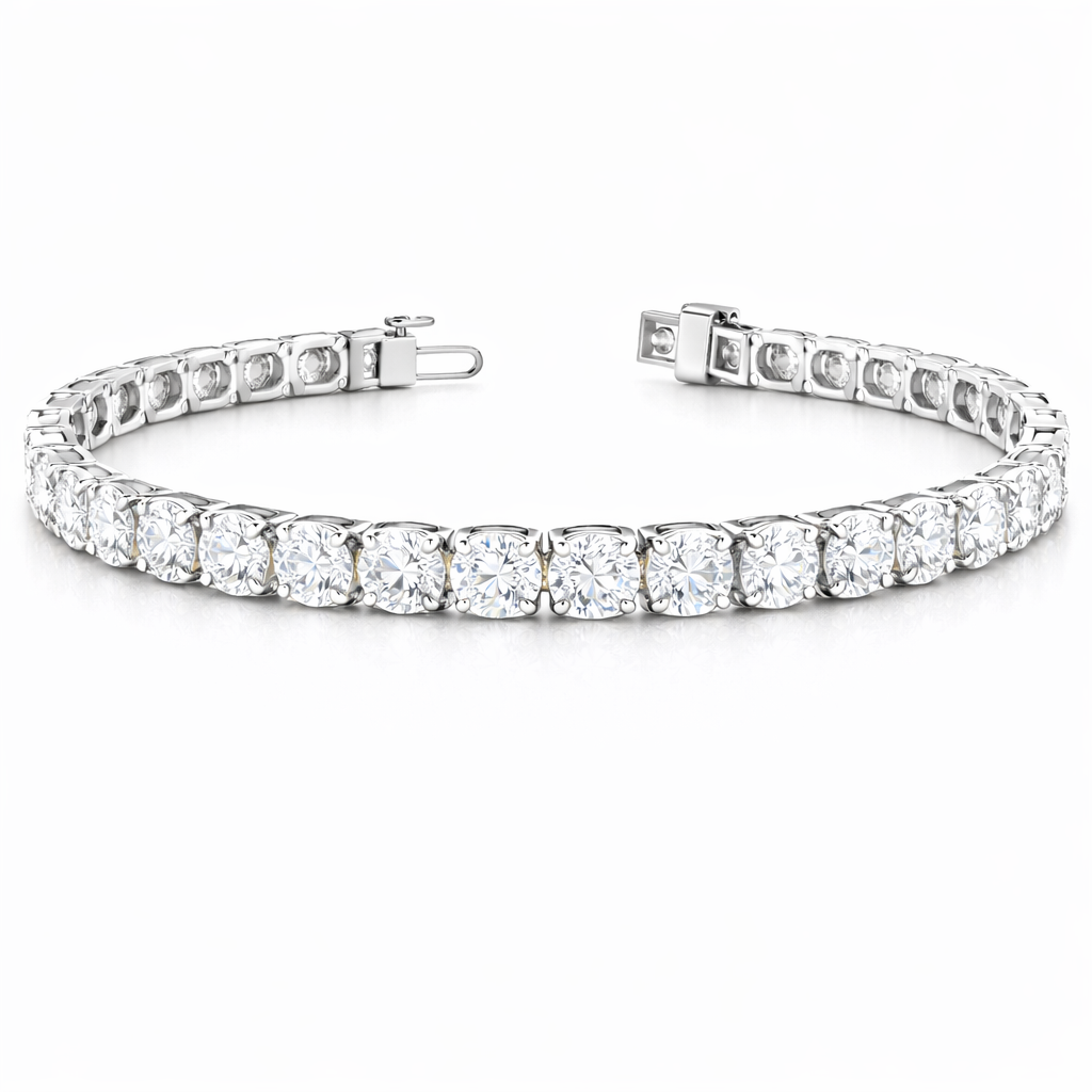 clarabelle | 14.49 ct round diamond tennis bracelet in 14k white gold
