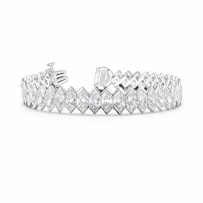 CLARISSE | 22.26 Ct Marquise Diamond Tennis Bracelet in 14K White Gold