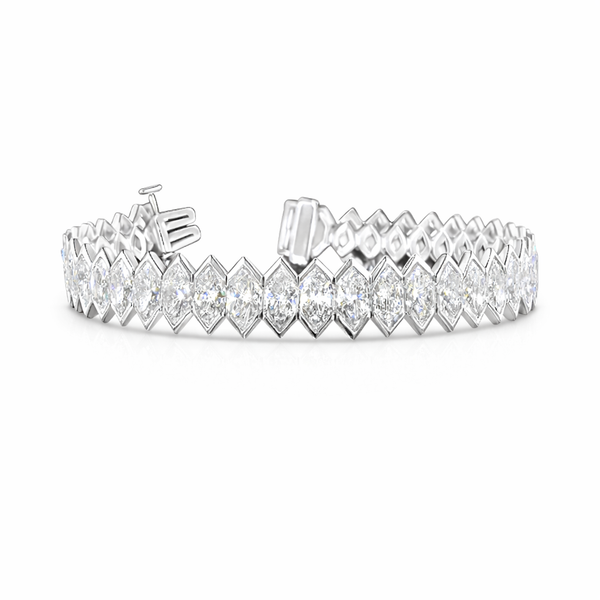 CLARISSE | 22.26 Ct Marquise Diamond Tennis Bracelet in 14K White Gold