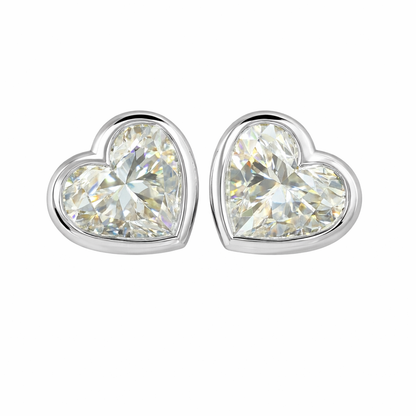 CORDELIA | 4.13 Ct Heart Diamond Stud Earrings in 18K White Gold
