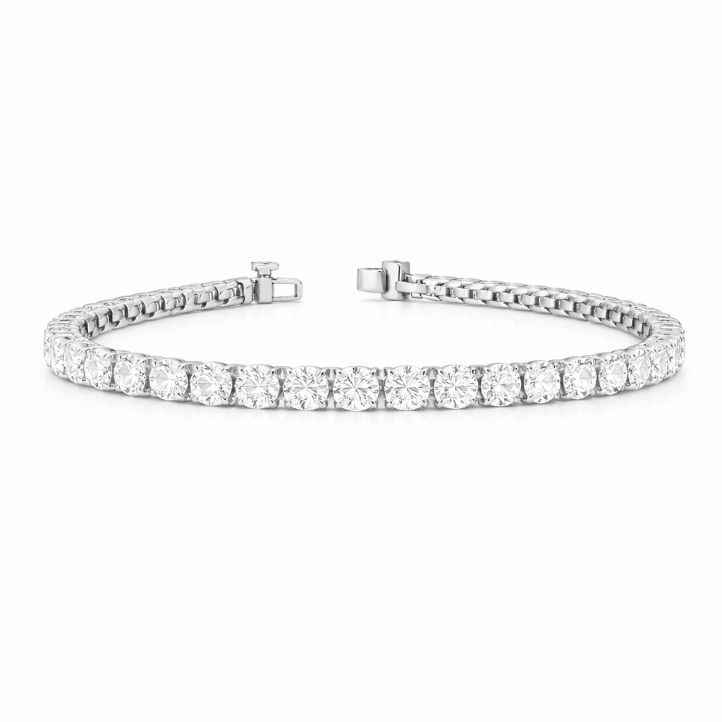 CORONATION | 11.97 Ct Round Diamond Tennis Bracelet in 14K White Gold