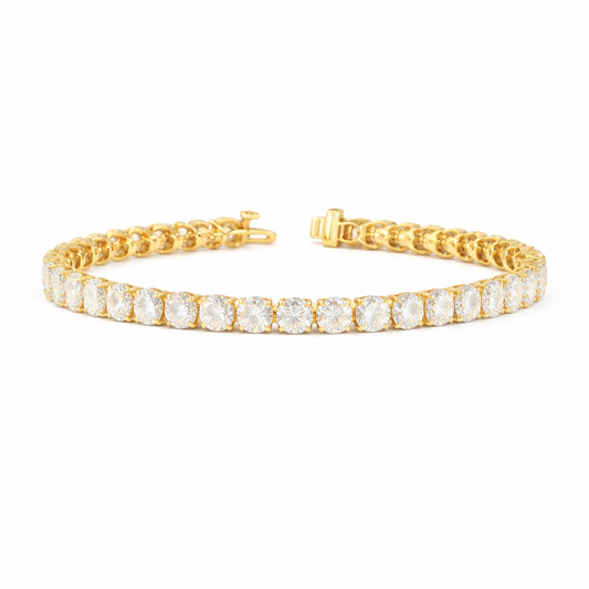 CRESSIDA | 21.25 Ct Round Diamond Tennis Bracelet in 14K Yellow Gold