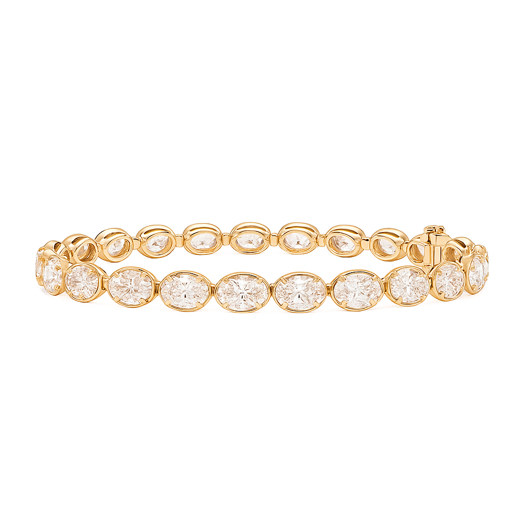 gilded spark oval bracelet | total 14.45ct natural | 14k yellow gold