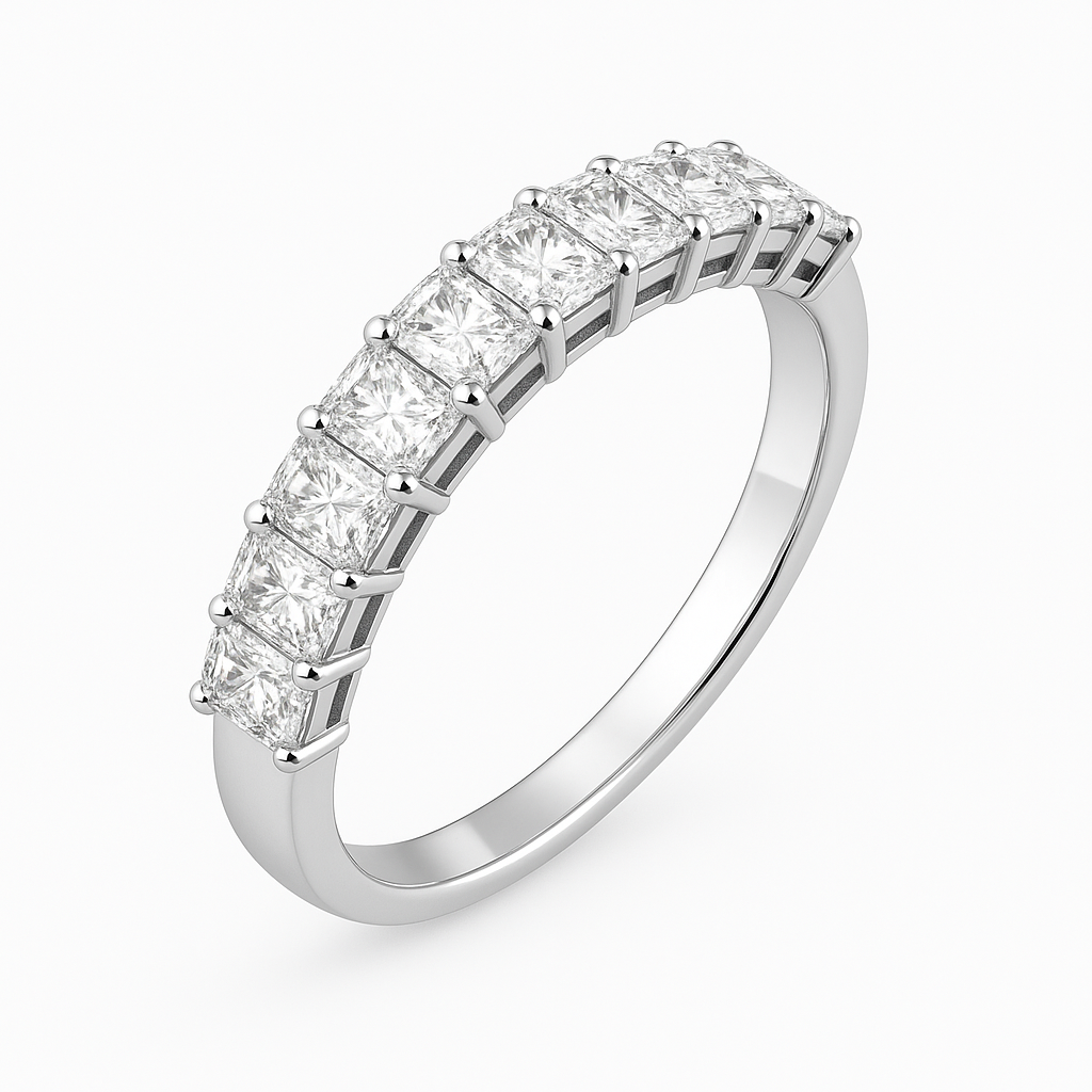 lumivon radiant ring | total 1.74ct natural | 11 diamonds