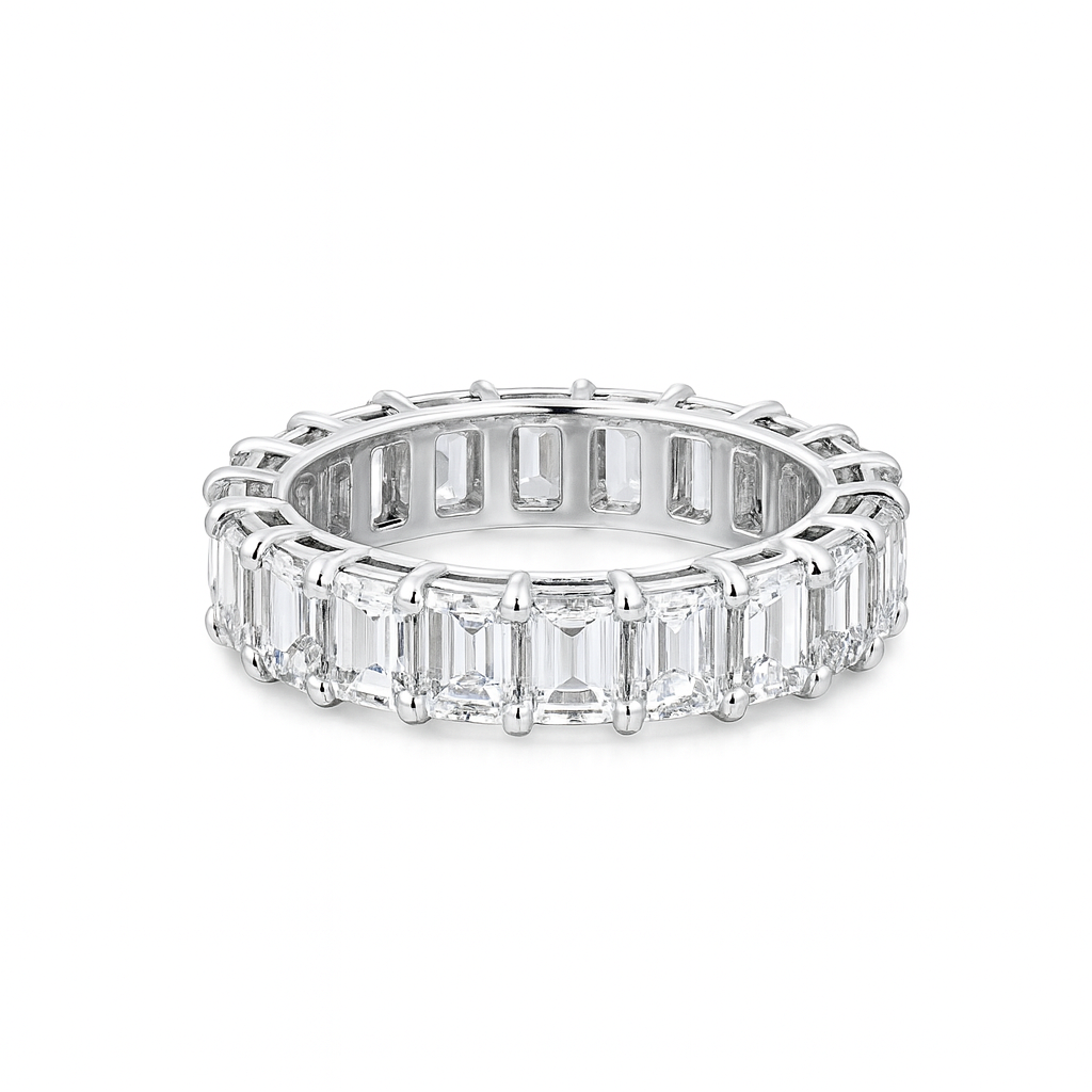 emerald aura band | total 4.22ct natural | 21 diamonds