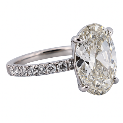 Seraphine Oval Ring | 12.84CT Natural | 18K White Gold