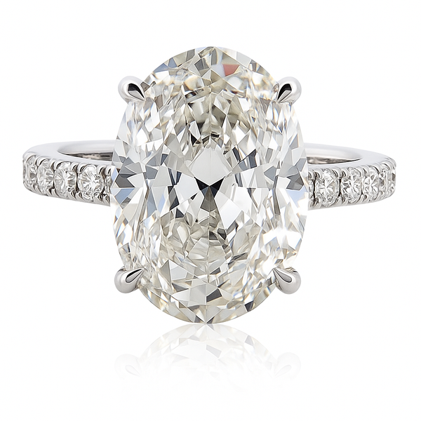Seraphine Oval Ring | 12.84CT Natural | 18K White Gold