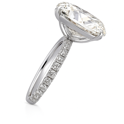 Seraphine Oval Ring | 12.84CT Natural | 18K White Gold