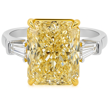 Luminaire Radiant Diamond Ring | 8.63CT Natural | 14K Yellow Gold