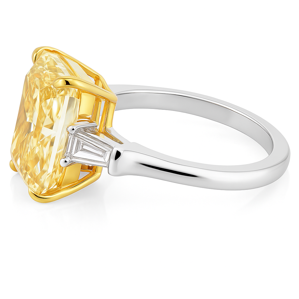 luminaire radiant diamond ring | 8.63ct natural | 14k yellow gold