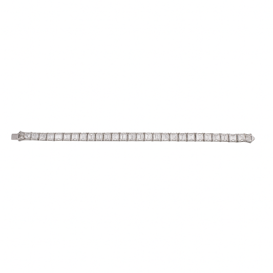 Eternal Radiance Emerald Bracelet | 35.48CT Natural | 14K White Gold