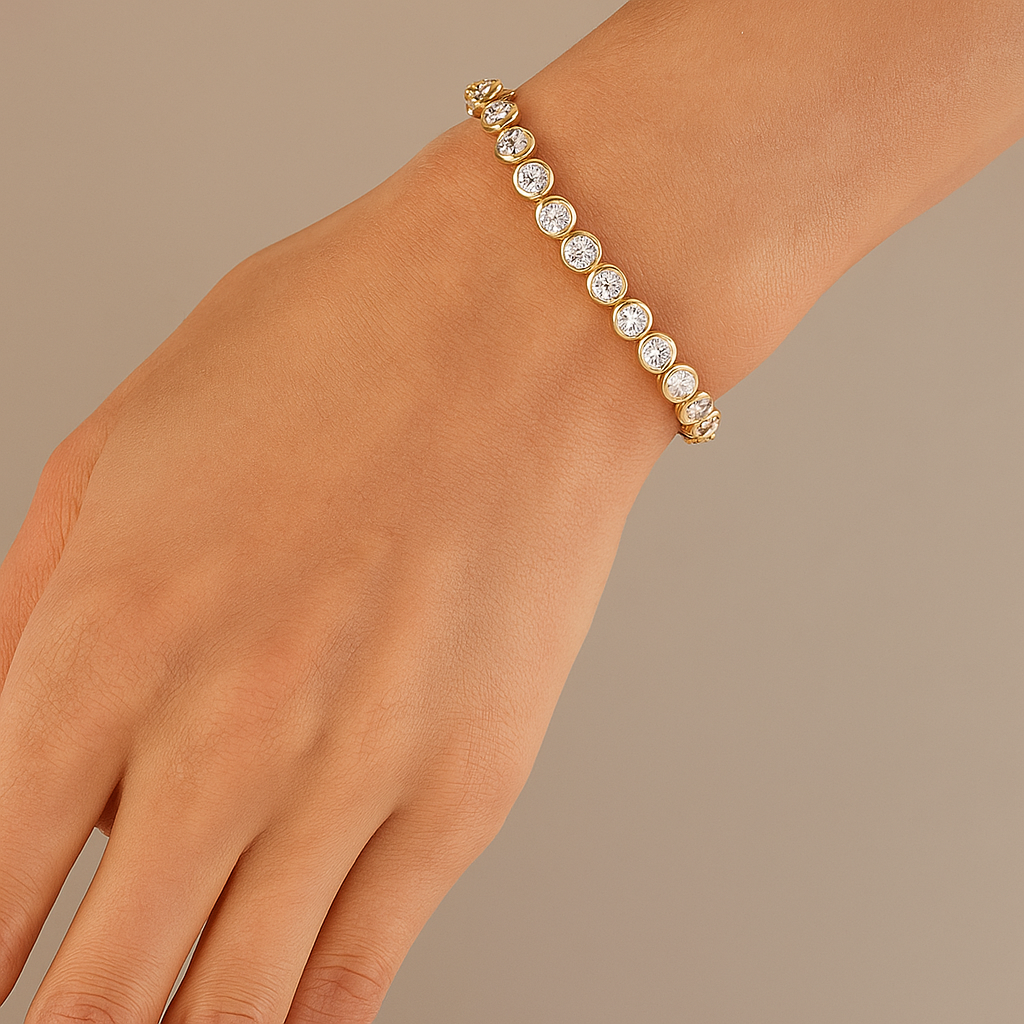 pure brilliance round bracelet | 9.22ct natural| 14k yellow gold