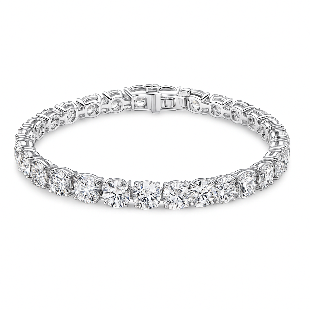 eternal glow round bracelet |26.68ct natural | 14k white gold