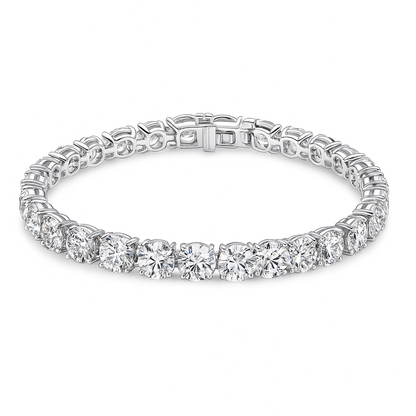 Eternal Glow Round Bracelet |26.68CT Natural | 14K White Gold