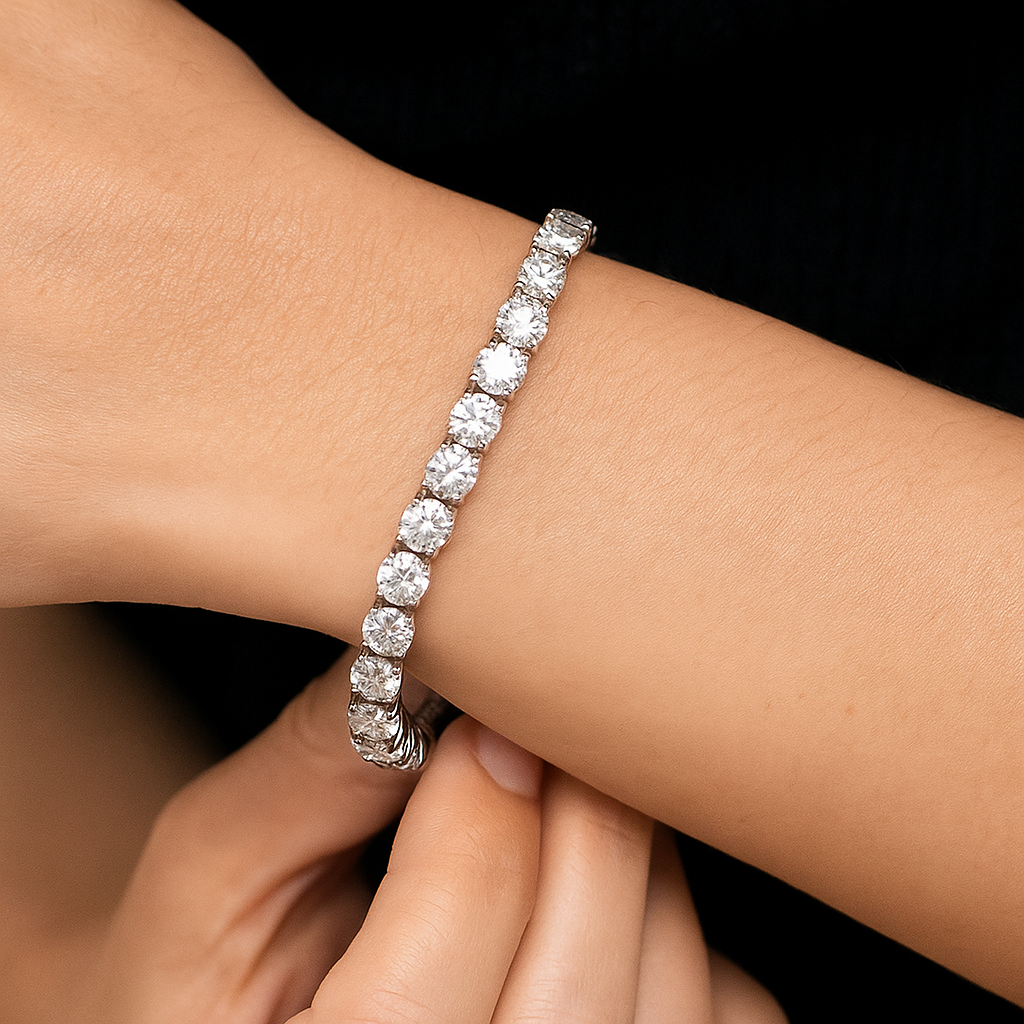 eternal glow round bracelet |26.68ct natural | 14k white gold