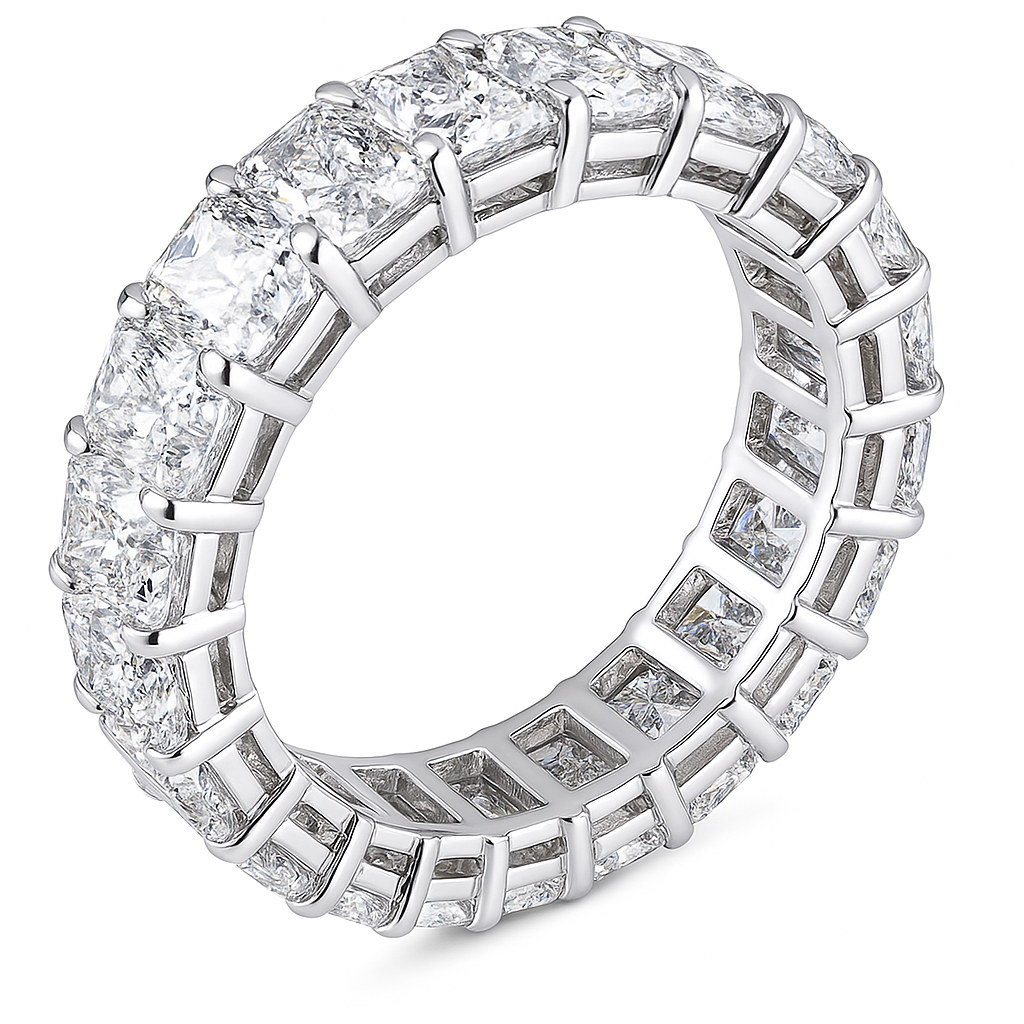 everglow radiant band | 6.22ct natural | 18k white gold