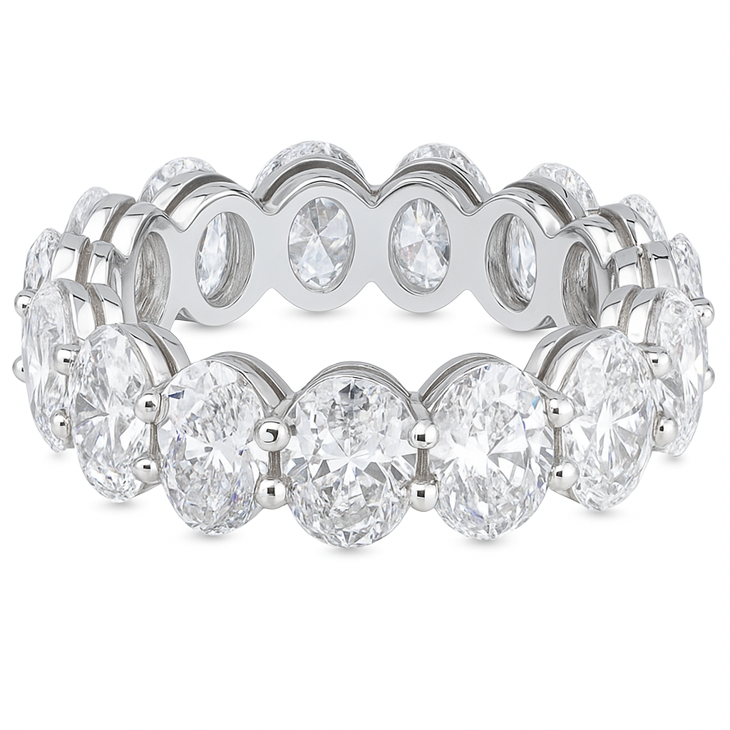 oval band |7.75ct natural | 18k white gold
