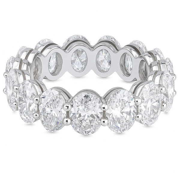 Oval Band |7.75CT Natural | 18K White Gold