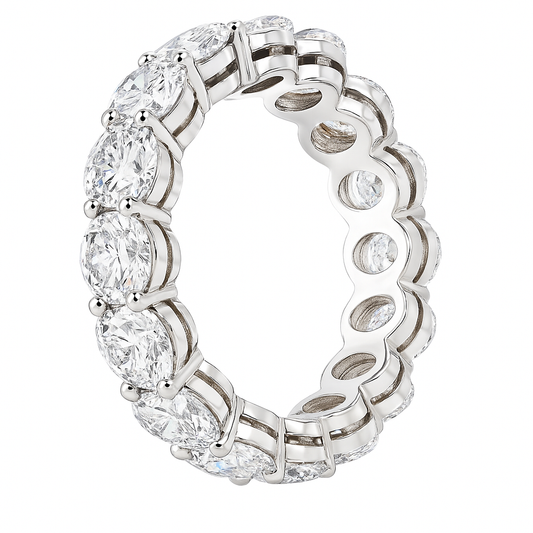 Oval Band |7.75CT Natural | 18K White Gold