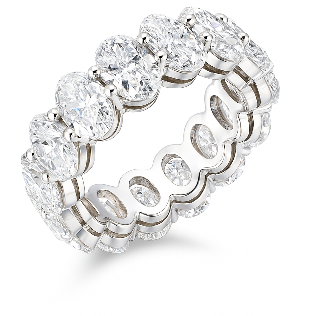 oval band |7.75ct natural | 18k white gold
