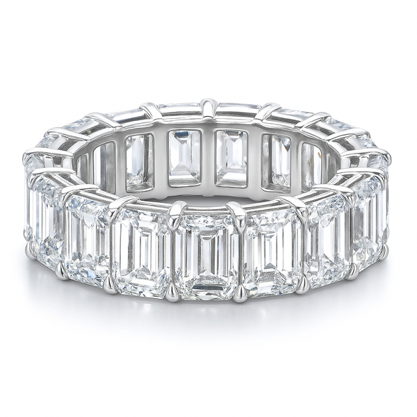 Harmony Emerald Band | 12.10CT Natural | 18K White Gold