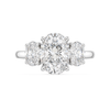 Diamond Arc Oval Ring | 2.74CT Natural | 18K White Gold