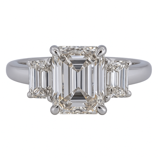 Promise Emerald Ring |Total  1.93 CT Natural | 14K white Gold