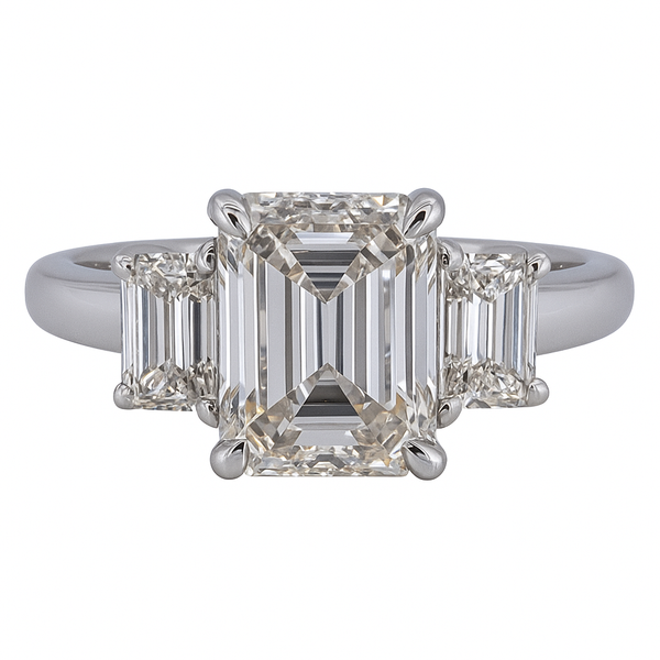 Promise Emerald Ring |Total  1.93 CT Natural | 14K white Gold