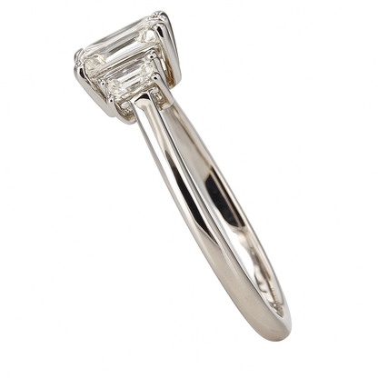 Promise Emerald Ring |Total  1.93 CT Natural | 14K white Gold