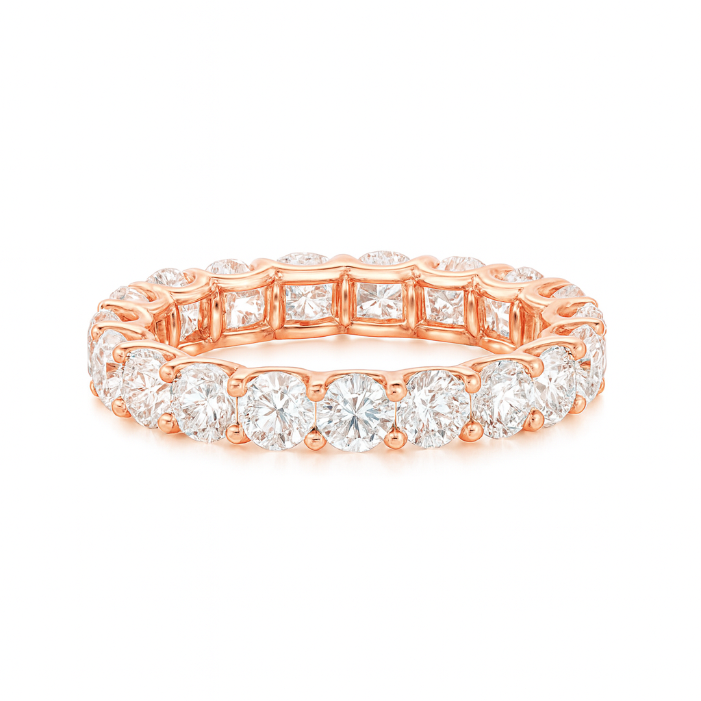 round natural band | total 8.40ct natural | 18k white gold