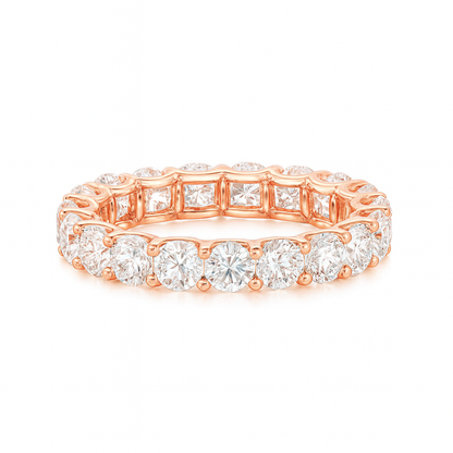 Round Natural Band | Total 8.40CT Natural | 18K White Gold