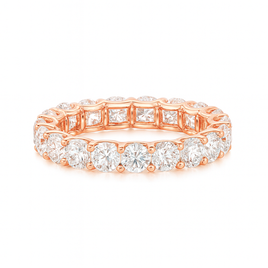 Round Natural Band | Total 8.40CT Natural | 18K White Gold