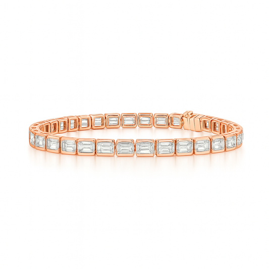 Emerald Luxe Emerald Bracelet | Total 11.57CT Natural | 14K Yellow Gold