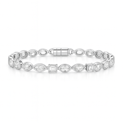Eternal Gleam Mixed Shape Bracelet | Total 7.11CT Natural | 14K Yellow Gold
