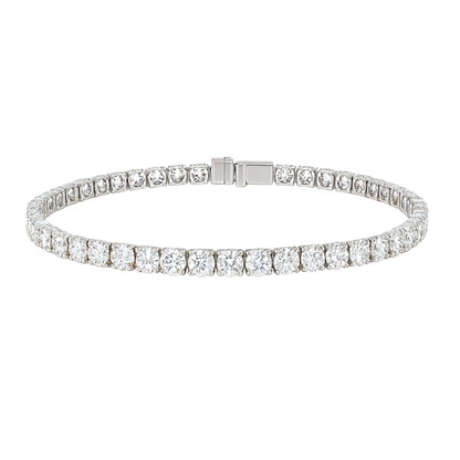 White Gold Round Bracelet | Total 6.97CT Natural | 14K White Gold