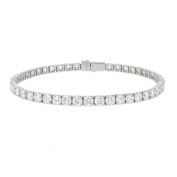 White Gold Round Bracelet | Total 6.97CT Natural | 14K White Gold