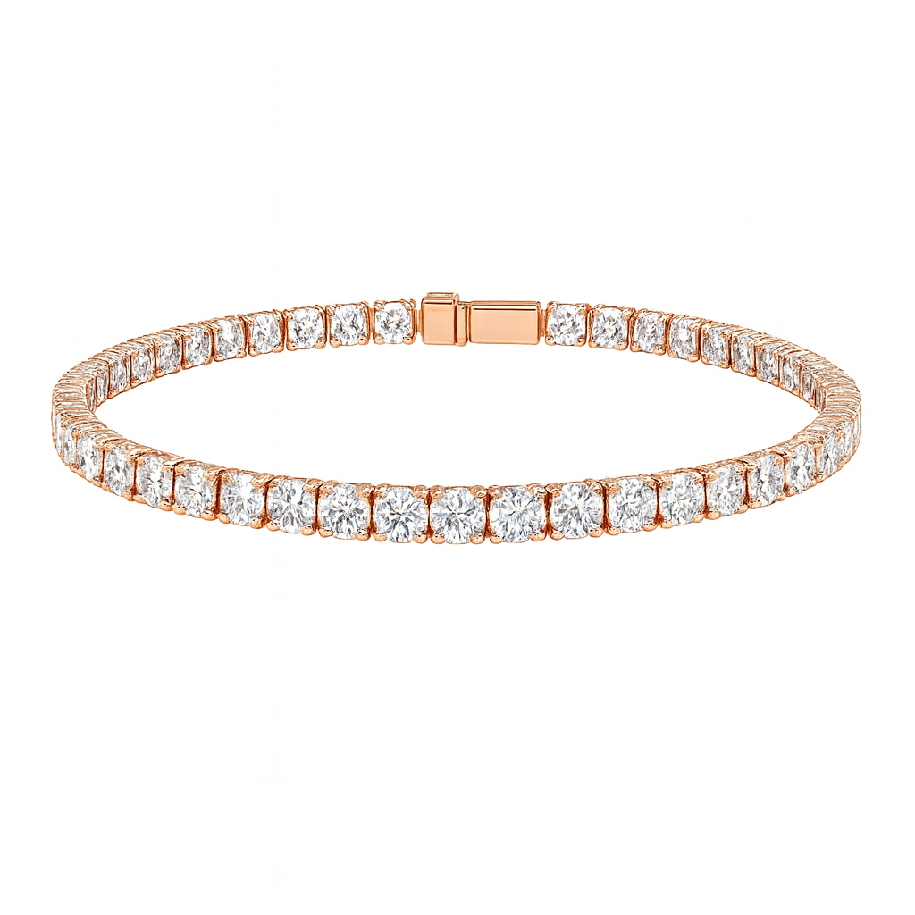 white gold round bracelet | total 6.97ct natural | 14k white gold