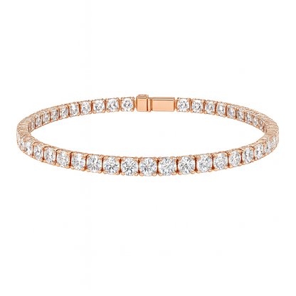 White Gold Round Bracelet | Total 6.97CT Natural | 14K White Gold