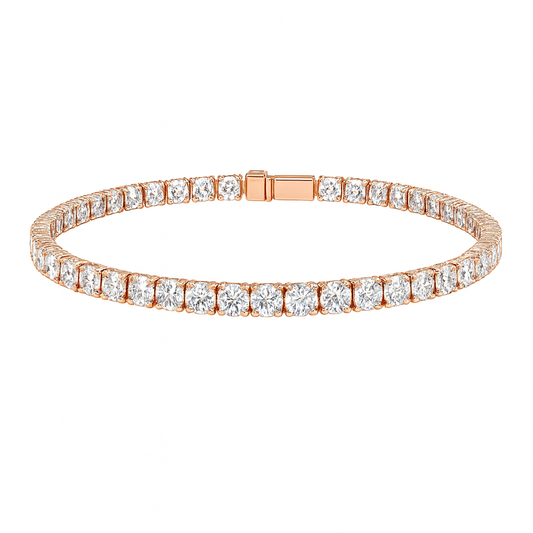 White Gold Round Bracelet | Total 6.97CT Natural | 14K White Gold