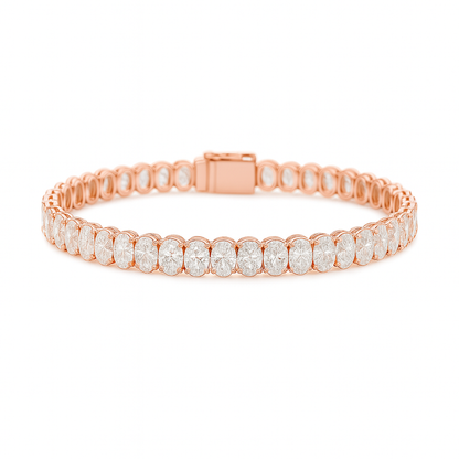 Eterna Oval Diamond Bracelet | Total 9.81CT Natural |  14K White Gold