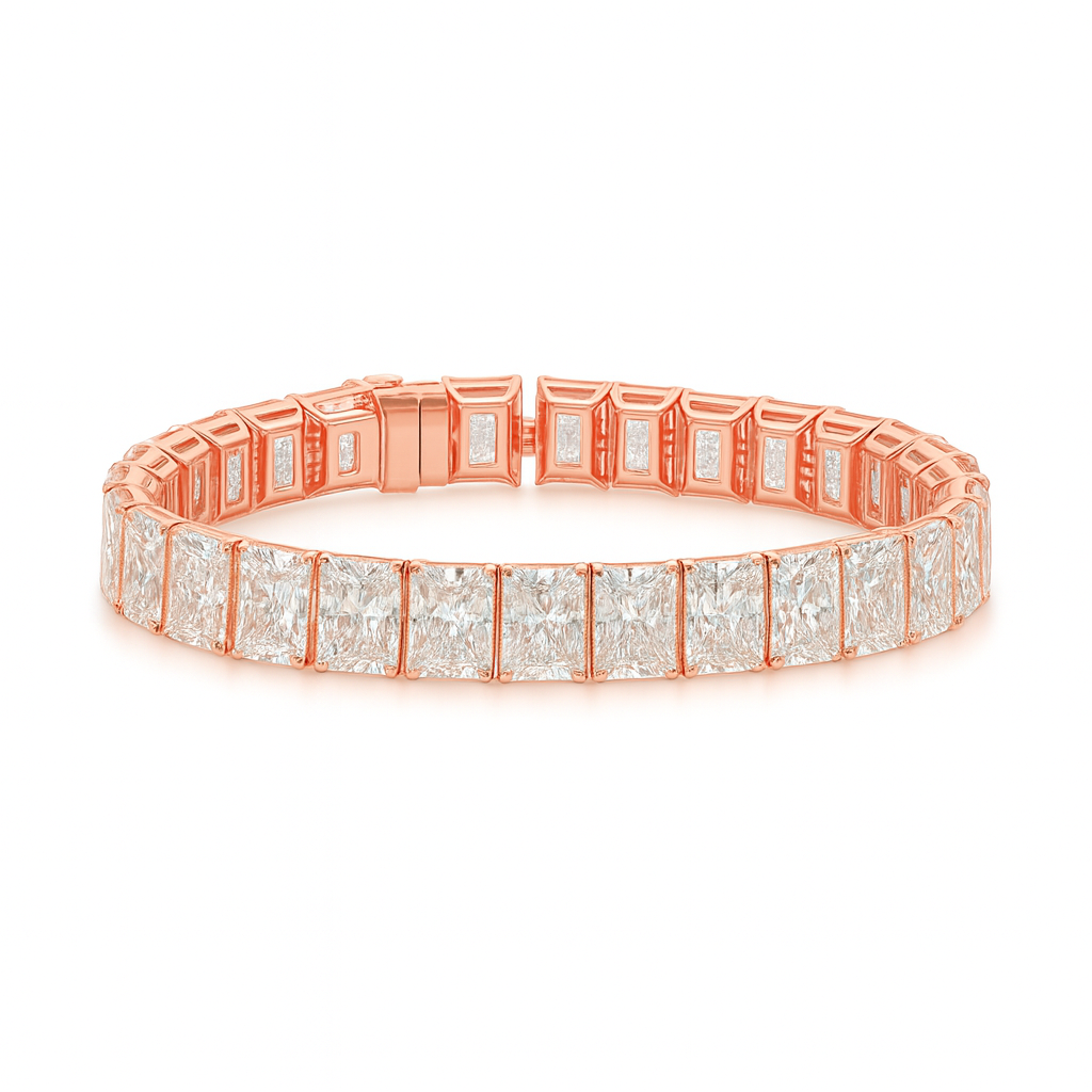 crystal embrace radiant bracelet | total  32.49ct natural | 14k white gold