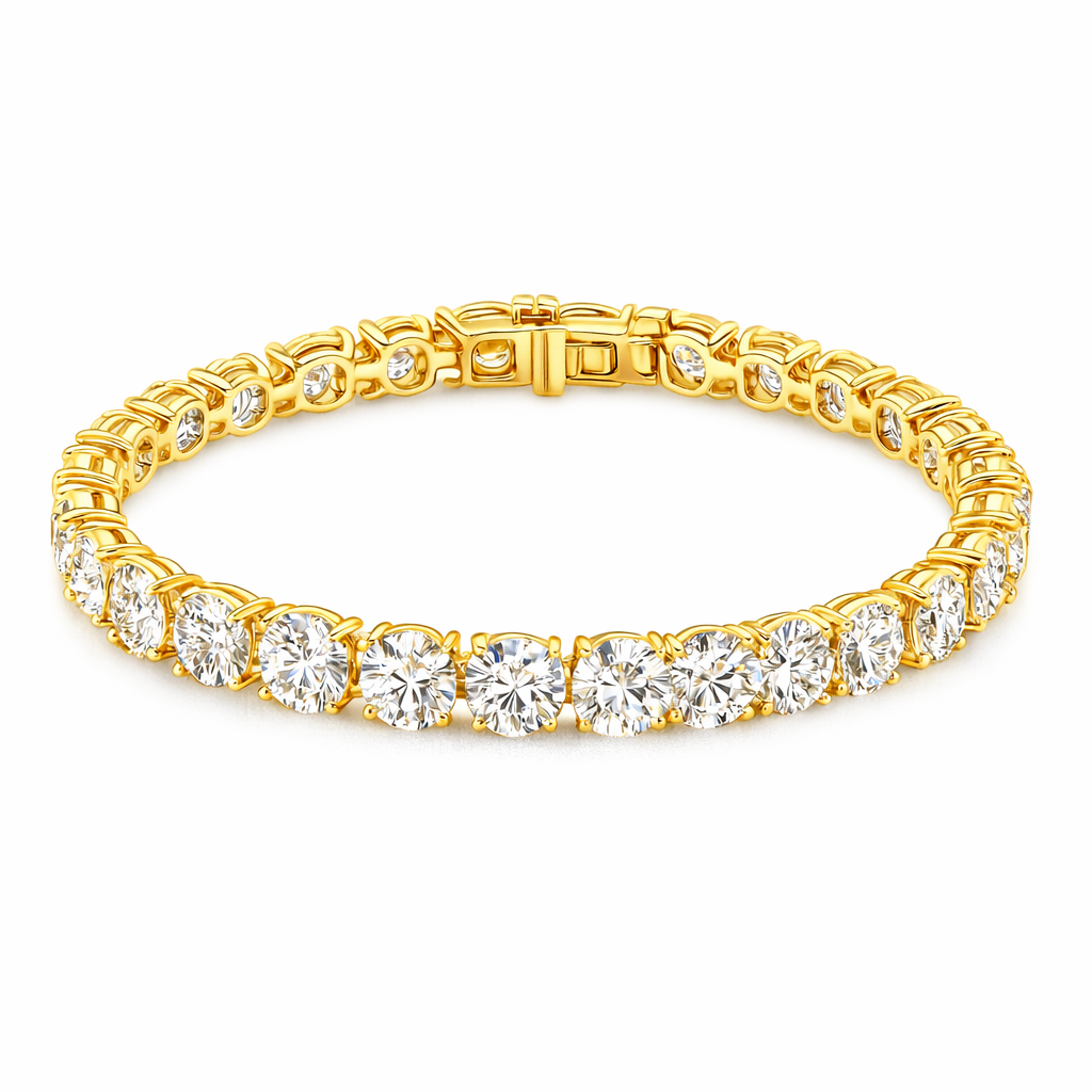eternal glow round bracelet |26.68ct natural | 14k white gold