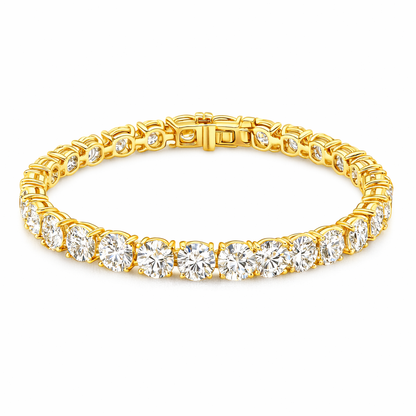 Eternal Glow Round Bracelet |26.68CT Natural | 14K White Gold